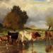 Vaches et veau buvant à une mare (Cows and Calf at a Pool)